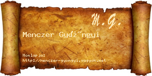 Menczer Gyöngyi névjegykártya