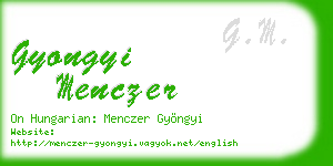 gyongyi menczer business card